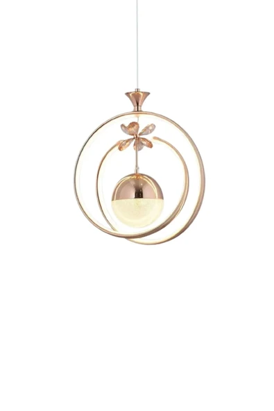 Sonsuz Tekli Kristal Toplu Bronz Ledli Aydınlatma 3 Renkli Işık - 3