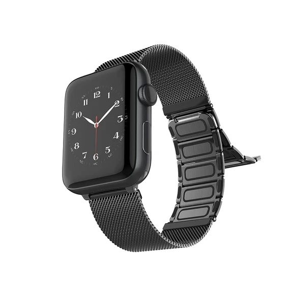 Apple Watch 10 46mm Raptic Classic Plus Serisi Magnetik Metal Hasır Kordon