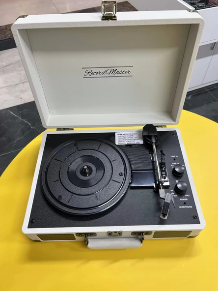 Record Master S-T14012 Retro Pikap Bej Rengi 33-45-78 Devir Çalabilme Bluetooth - Aux - 8