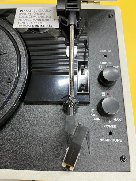 Record Master S-T14012 Retro Pikap Bej Rengi 33-45-78 Devir Çalabilme Bluetooth - Aux - 4