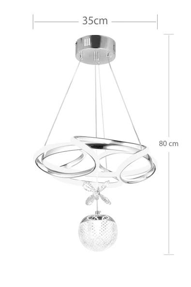 Modern Toplu Üç Renkli Gold Sarkıt Led Avize - 2