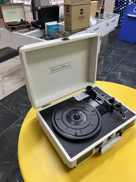 Record Master S-T14012 Retro Pikap Bej Rengi 33-45-78 Devir Çalabilme Bluetooth - Aux - 7