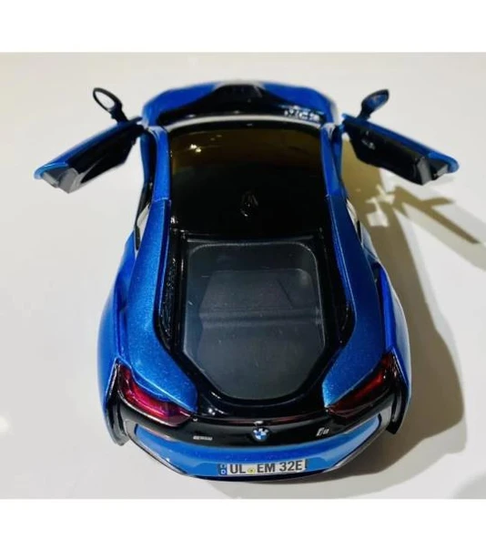 Vardem Koleksiyon 1 / 24 2018 BMW İ8 Couple Mavi Model Metal Araba - 7