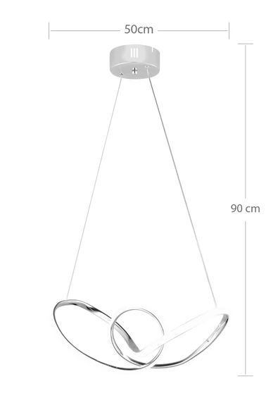 Modern Tekli Spor Üç Renkli Gold Sarkıt Led Avize - 2