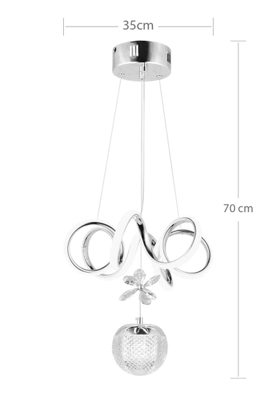 Modern Tek Toplu Üç Renkli Gold Sarkıt Led Avize - 2