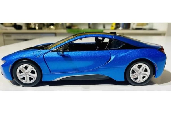 Vardem Koleksiyon 1 / 24 2018 BMW İ8 Couple Mavi Model Metal Araba - 6