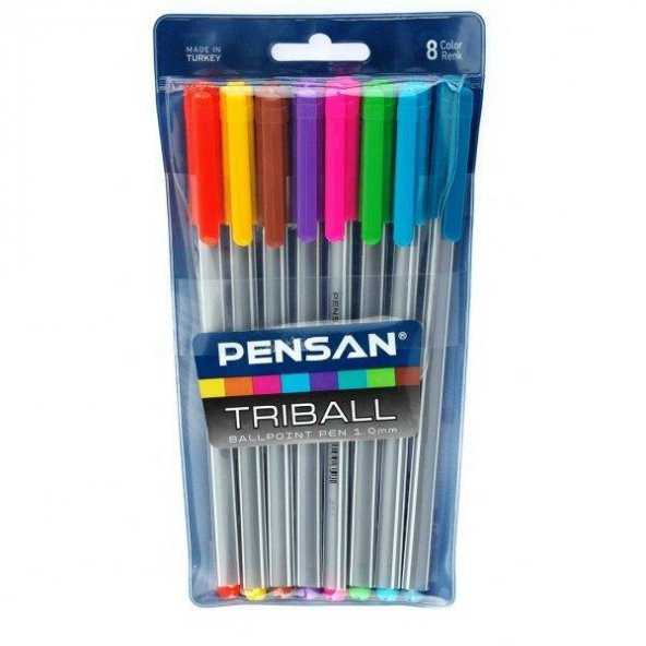 Triball Tükenmez Kalem Renkli 8 Li Set - 3