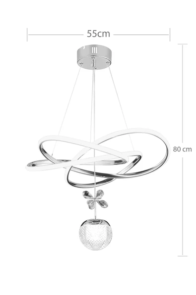 Modern Çift Yönlü Kıvrım Üç Renkli Gold Sarkıt Led Avize - 2
