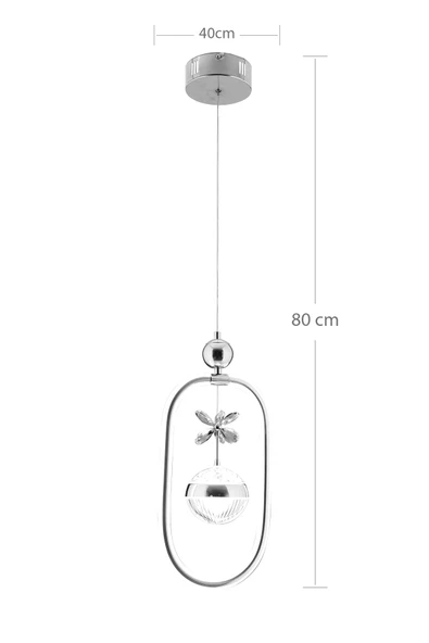 Dekoratif Tek Toplu Üç Renkli Krom Sarkıt Led Avize - 3