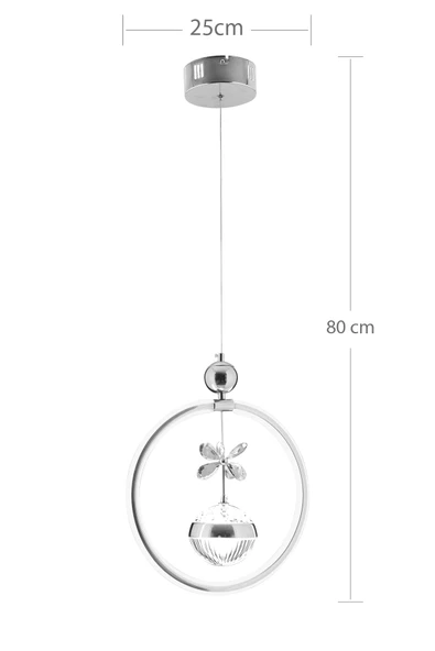 Modern Yuvarlak Tek Toplu Üç Renkli Gold Sarkıt Led Avize ve Ledli Avize - 2