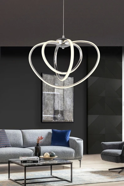 Modern Üçlü Jupiter Üç Renkli Krom Sarkıt Ledli Avize ve Led Avize ürün görseli 1