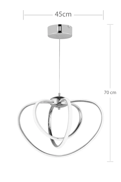 Modern Üçlü Jupiter Üç Renkli Krom Sarkıt Ledli Avize ve Led Avize - Resim 2