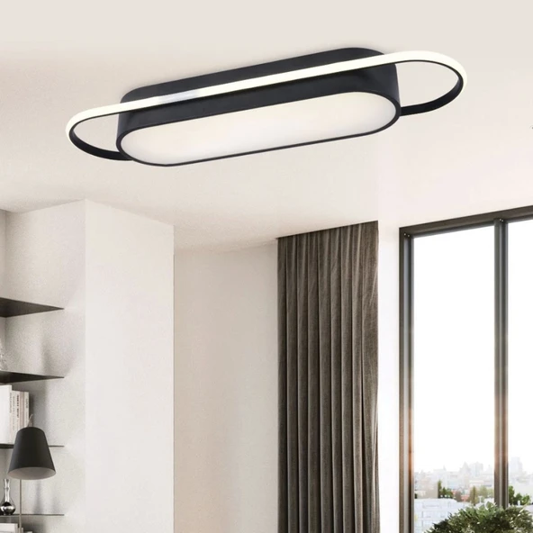 Modern Led Avize Plafonyer Üç Renkli Siyah ve Ledli Avize - 2