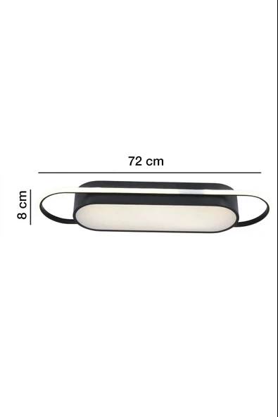 Modern Led Avize Plafonyer Üç Renkli Siyah Renkli Kumandalı ve Ledli Avize - 2