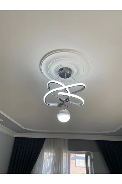 Clasy Model Krom Kumandalı 3 Renk Modern Ledli Sarkıt Avize