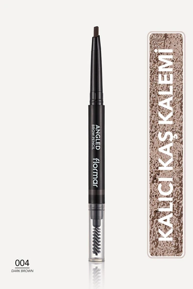 İki Uçlu Açılı Kaş Kalemi ve Kaş Fırçası (Koyu Kahve) - Angled Brow Pencil - 004 - 8690604572069