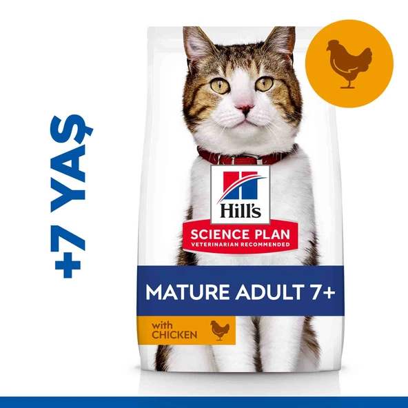 Hill's Mature +7 Tavuklu Yaşlı Kedi Maması 3 Kg