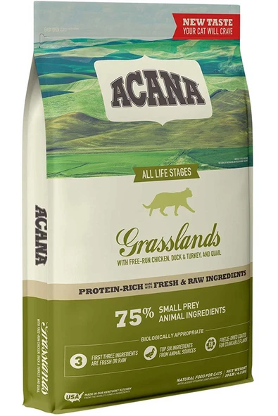 Acana Grasslands Ördekli Tavuklu Kedi Maması Tüm Irk Ve Yaşam Evreleri 1,8 Kg