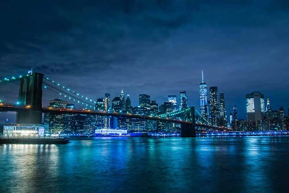 New York Gece Manzaralı Duvar Kağıdı - 7