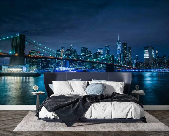 New York Gece Manzaralı Duvar Kağıdı - 2