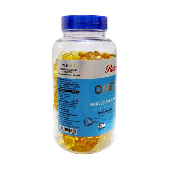 Balen Omega 3 Norveç Balık Yağı Trigliserid 1380MG x 200 Kapsül x 3 Kutu - 3
