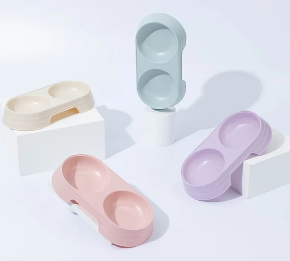 Çift Bölmeli Evcil Hayvan Mama Kabı - 2