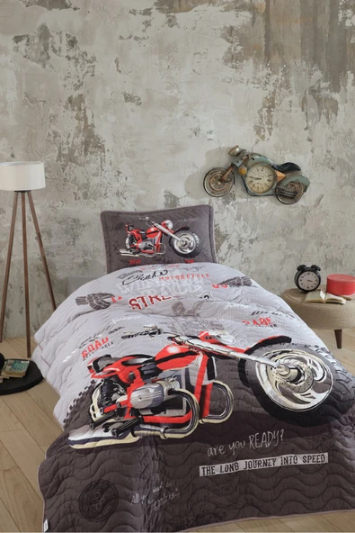 Clasy %100 Pamuk Tek Kişilik Yatak Örtüsü Seti Street King - 2