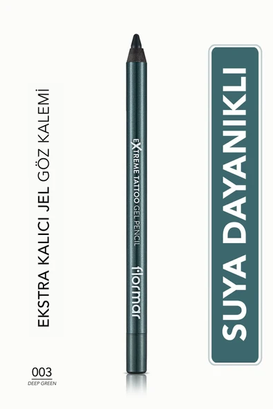 Mat Kalıcı Göz Kalemi (YEŞİL) - Extreme Tattoo Gel Pencil - 003 Deep Green - 8682536028851