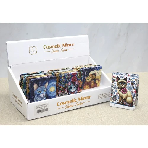 Kedi Taşlı El Aynası Dikdörtgen İnce ürün görseli