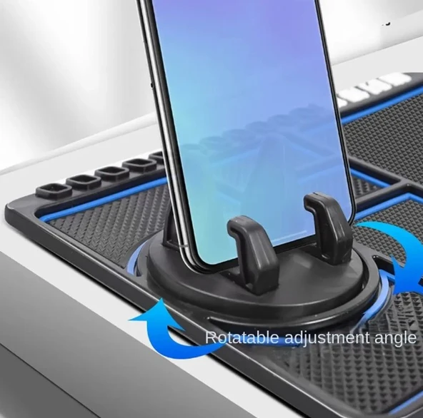 Torpido Üstü Numaratörlü Telefon Tutucu Kaydırmaz Mat - 5