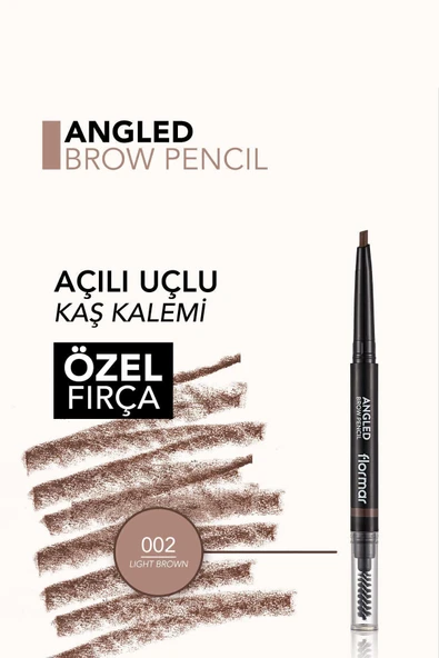 Açılı Kaş Kalemi Ve Kaş Fırçası (açık Kahve) - Angled Brow Pencil - 002 Light Brown - 8690604572045 - 5