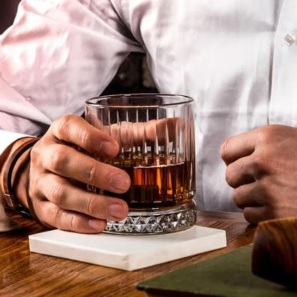 330 cc Italy Serisi Büyük Kadeh Viski Bardağı 4 Adet Viski Taşı Hediyeli - 5