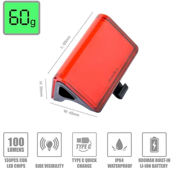 Eastpower ARKA ÇAKAR LW-R200 100LM USB SU GEÇİRMEZ - 4