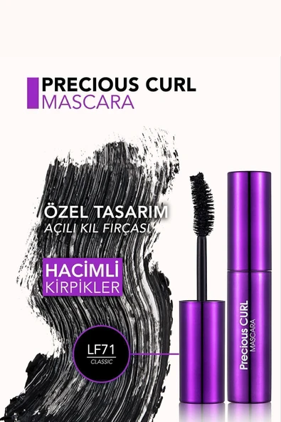 Hacim Ve Kıvrım Veren Maskara (SİYAH) - Precious Curl Mascara - Lf71 Classic - 8690604197576 - 5