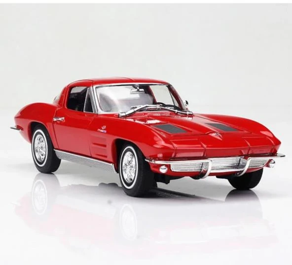 Welly Koleksiyon 1 / 24  1963 Chevrolet Corvette Kırmızı Model Metal Araba - 3