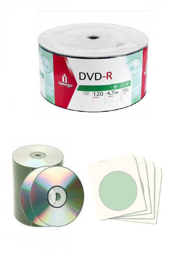 Boş Dvd-r 16x .4,7 Gb 10 Adet ve 10 Adet Dvd zarfı