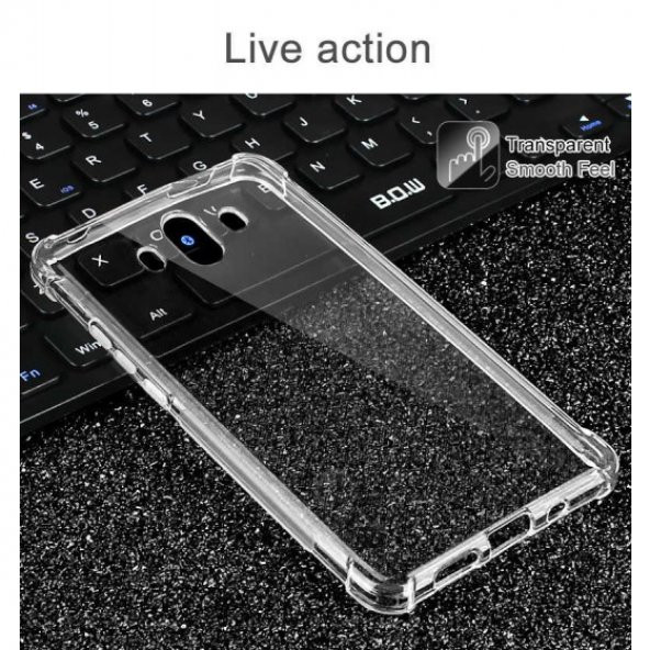 Huawei Mate 10 Pro Kılıf Anti Şok Darbe Emici Şeffaf Kapak - 6