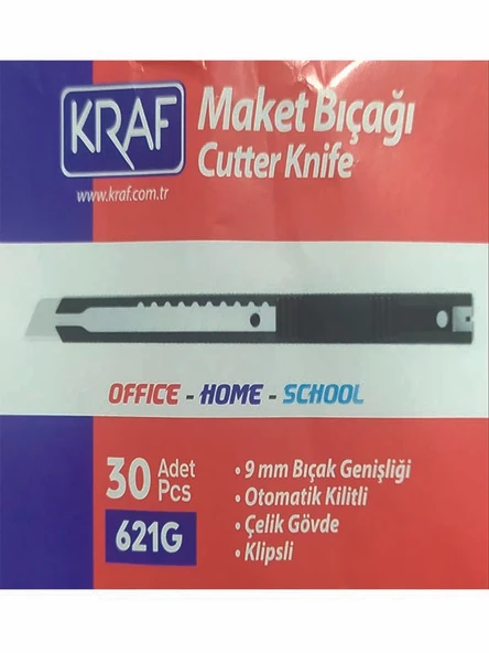 Kraf 621g Çelik Gövdeli Maket Bıçağı Falçata 30 Adet - 4