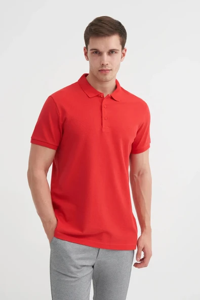 Cazador Polo Yaka Slim Fit Pike Düz Pamuklu Tişört - Resim 2