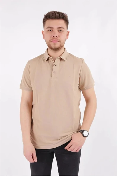 Cazador Erkek T-shirt Polo Yaka Pike  4613 SAFARİ - 1
