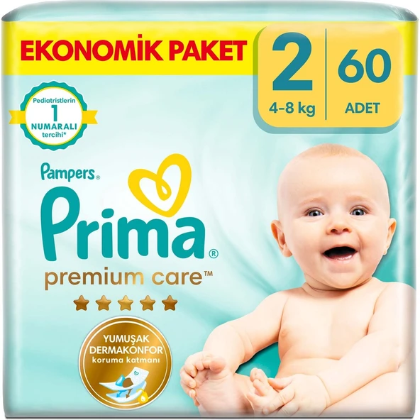Prima Bebek Bezi Premium Care 2 Beden 60 Adet Ekonomik Paket