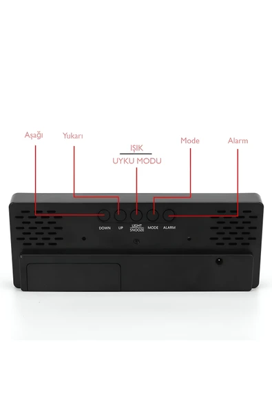 anaway Masa Saati Aynalı Termometre Alarm Takvimli Led Dijital Modern Ses kontrolü - 8