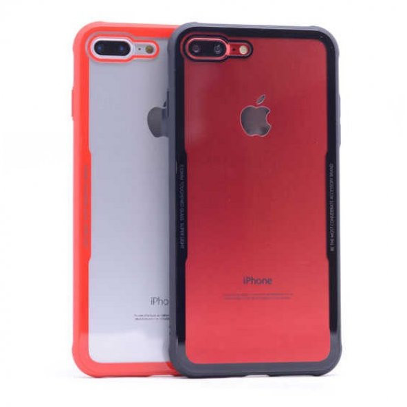 Apple iPhone 7 Plus Kılıf Arkası Şeffaf Cam Kenarları Airbag Silikon Kılıf - 2