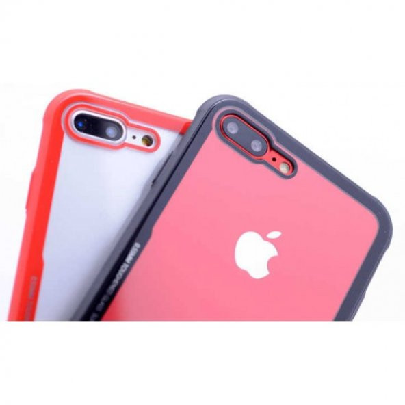Apple iPhone 7 Plus Kılıf Arkası Şeffaf Cam Kenarları Airbag Silikon Kılıf - 3