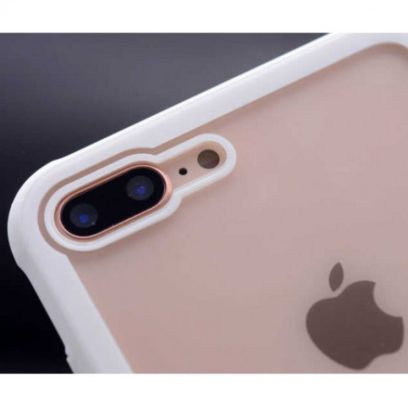 Apple iPhone 7 Plus Kılıf Arkası Şeffaf Cam Kenarları Airbag Silikon Kılıf - 7