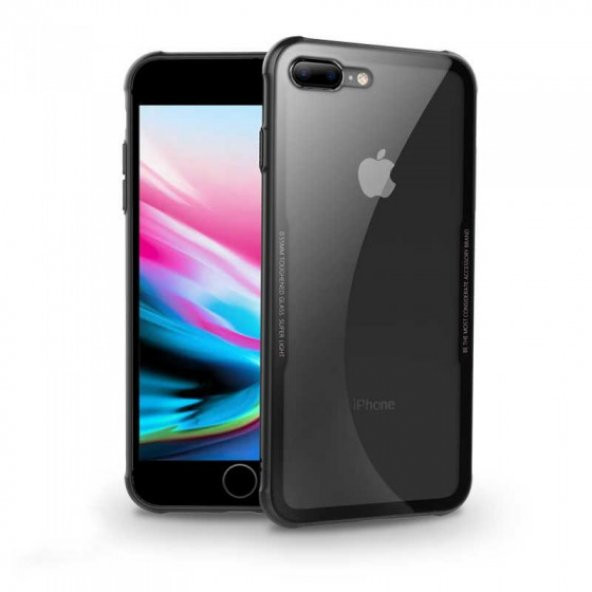 Apple iPhone 7 Plus Kılıf Arkası Şeffaf Cam Kenarları Airbag Silikon Kılıf - 11