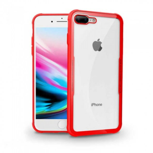 Apple iPhone 7 Plus Kılıf Arkası Şeffaf Cam Kenarları Airbag Silikon Kılıf - 12