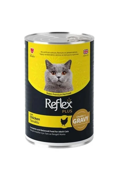 Hızlı Teslimat Reflex Plus Gravy Tavuklu Sos İçinde Et Parçacıklı Kedi Konservesi 400 Gr