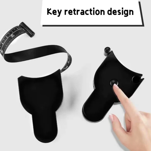 Vücut Boyun Kol Bacak Ölçüm Mezura Bel Çevresi Yağ Ölçer Metre 150cm - 5