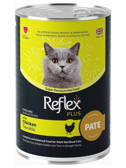 Reflex Plus Et Parçacıklı Tavuklu Kısırlaştırılmış Kedi Maması 400 gr